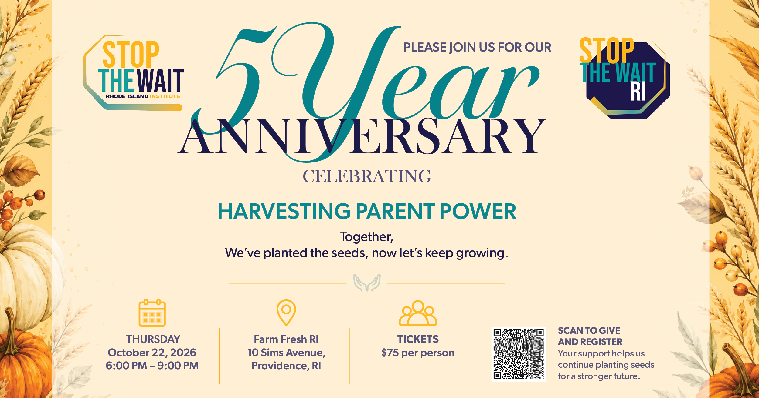 Campaign cover image for Stop The Wait RI  5-Year Anniversary Celebration