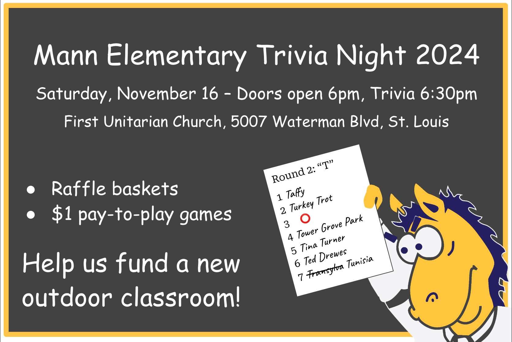 Campaign cover image for Mann Elementary Trivia Night