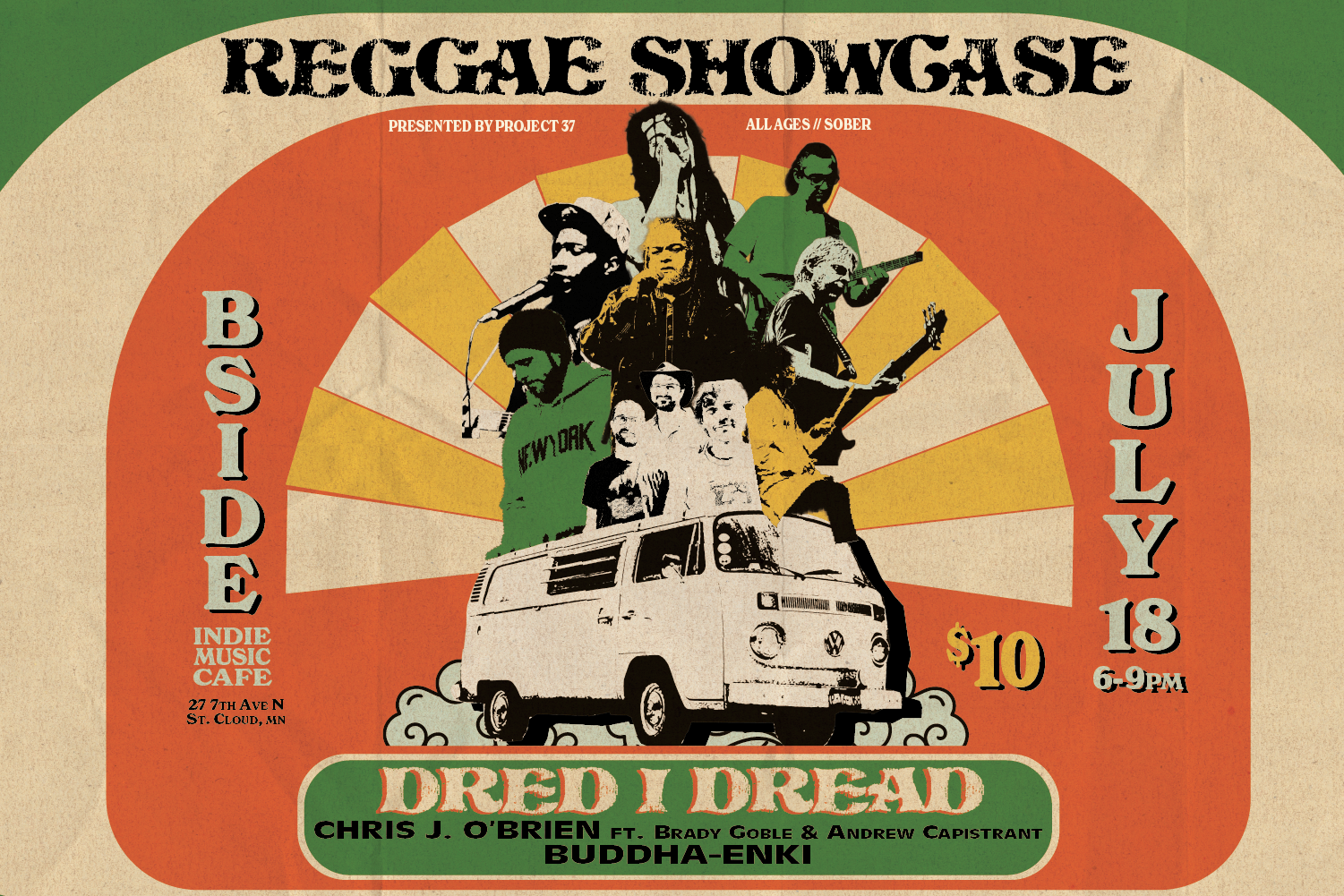 Campaign cover image for Reggae Show // Dred I Dread // Chris J. O’Brien ft. Brady Goble & Andrew Capistrant // Buddha-Enki