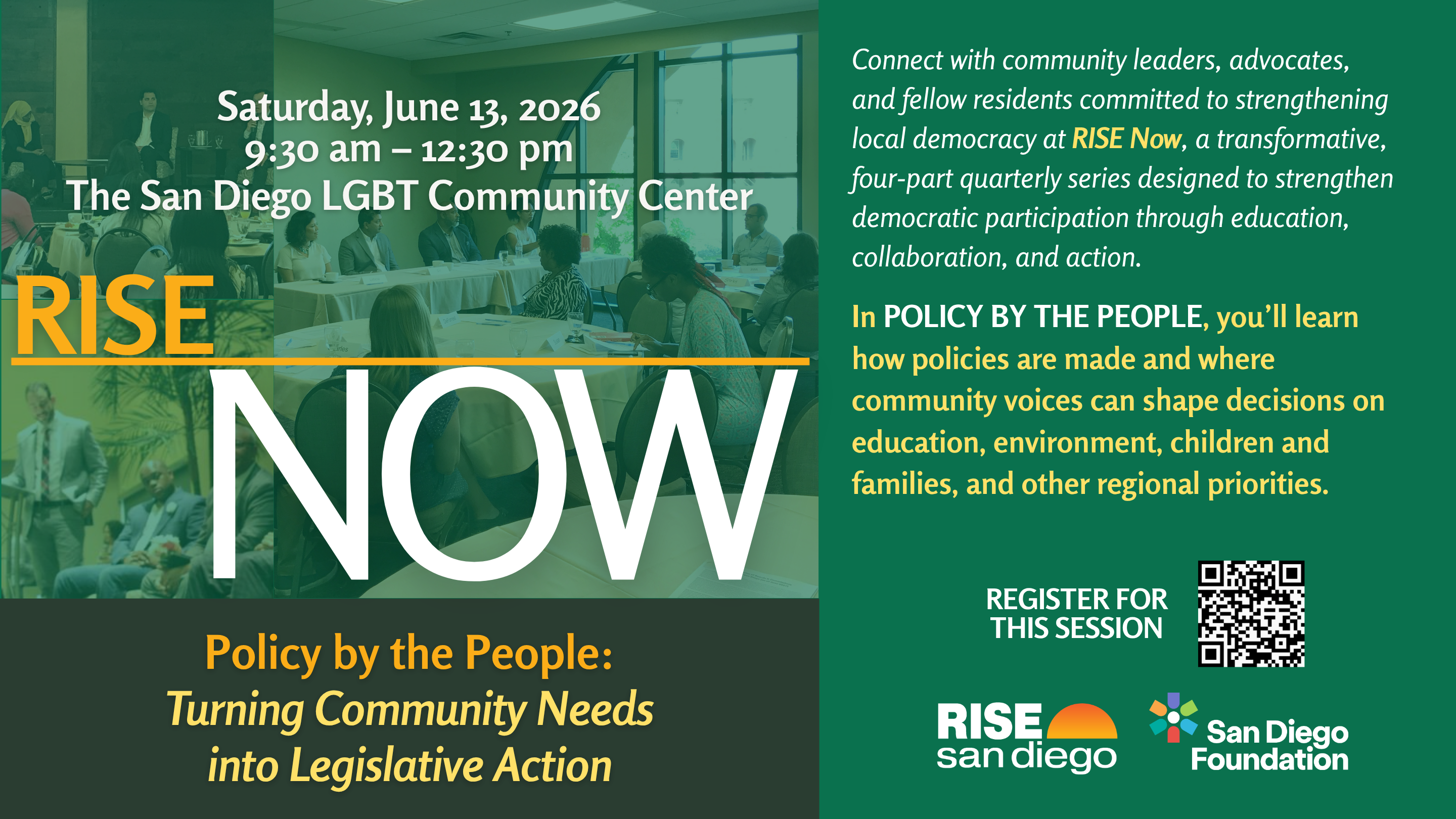 Campaign cover image for RISE Now - Policy by the People: Turning Community Needs into Legislative Action