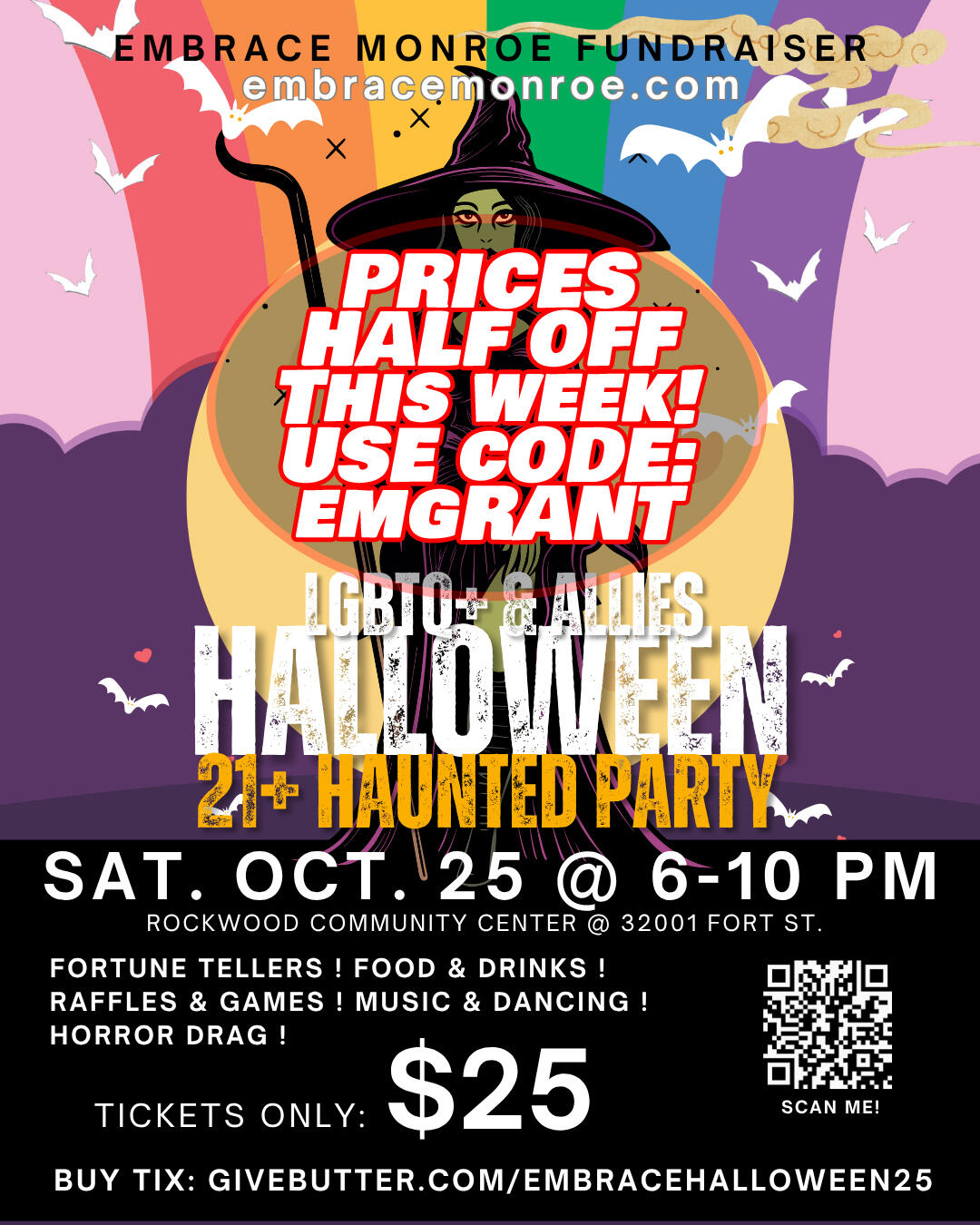 Campaign cover image for Halloween Party 2025 for Embrace Monroe