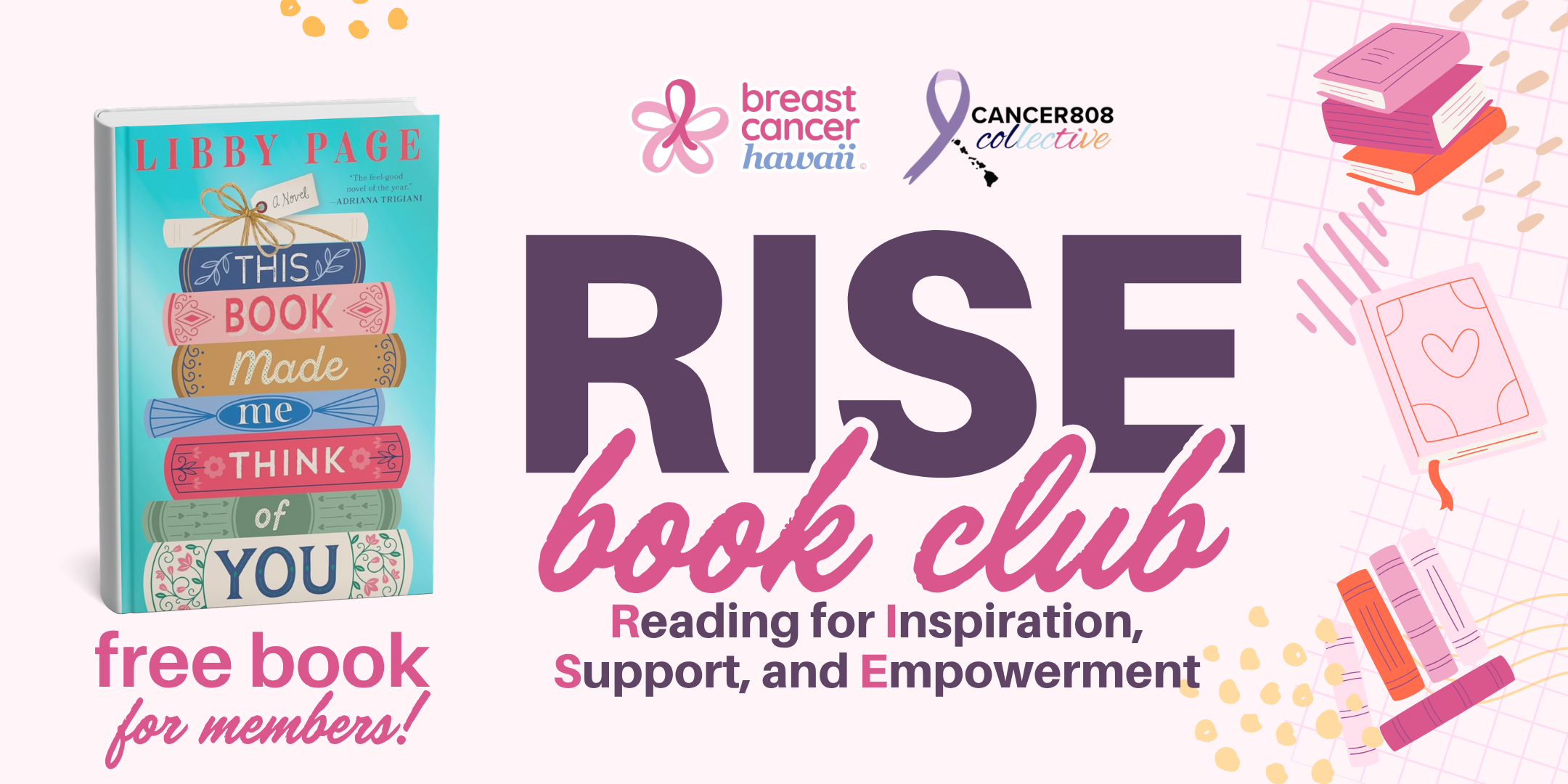 Campaign cover image for RISE Book Club 10/21 This Book Made Me Think Of You
