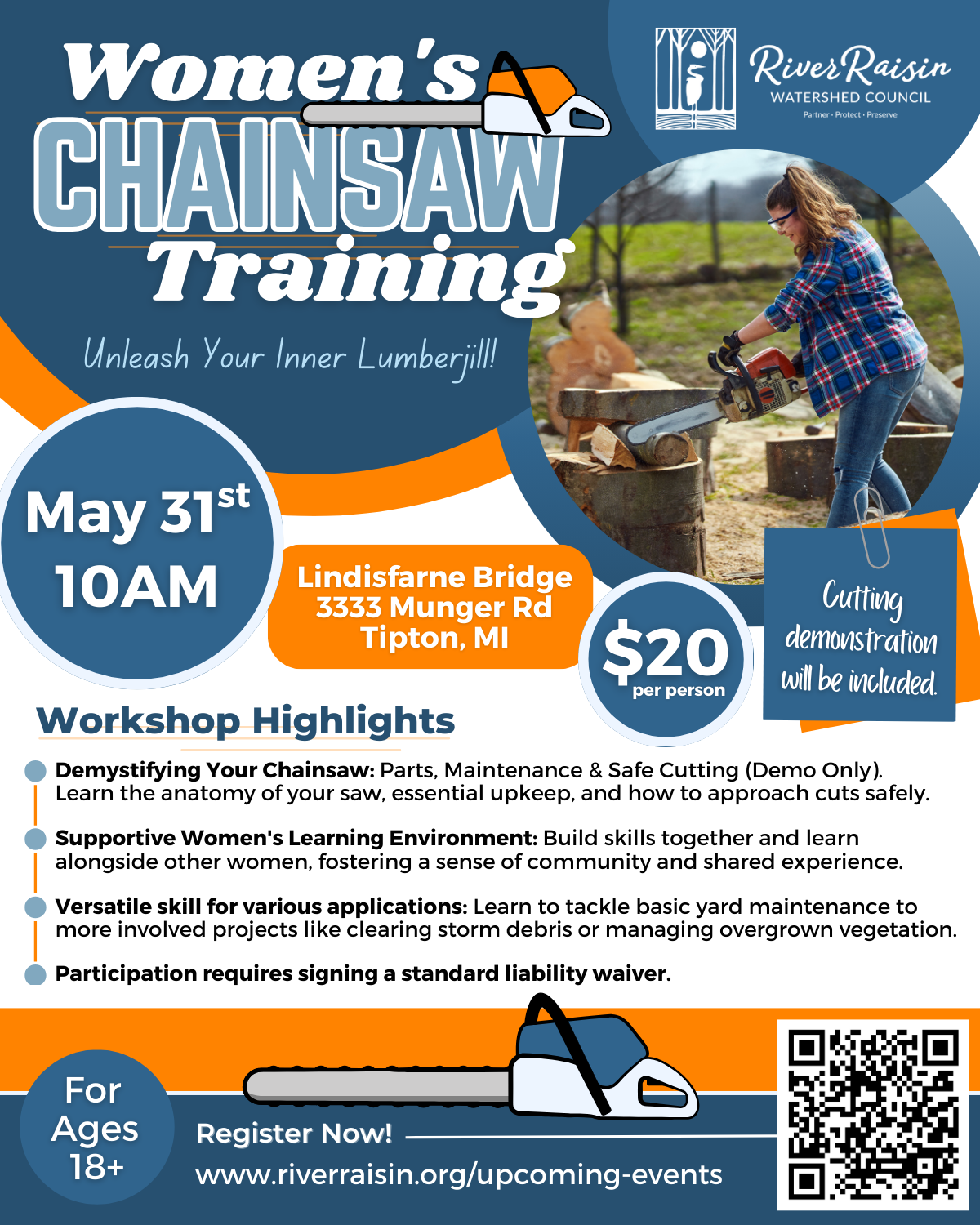 Campaign cover image for Woman's Chainsaw Training