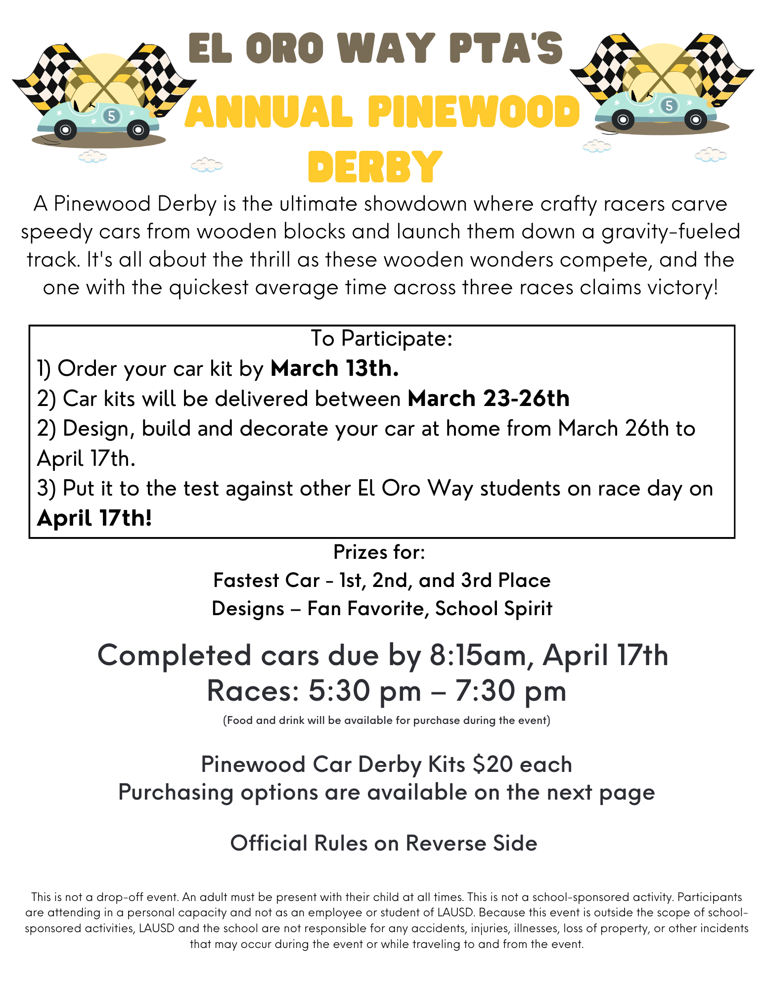 Campaign cover image for Annual Pinewood Derby