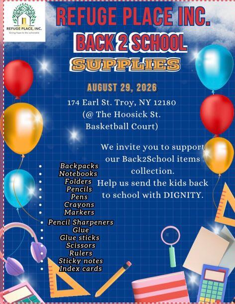 Campaign cover image for Refuge Place Back2School Supplies Need