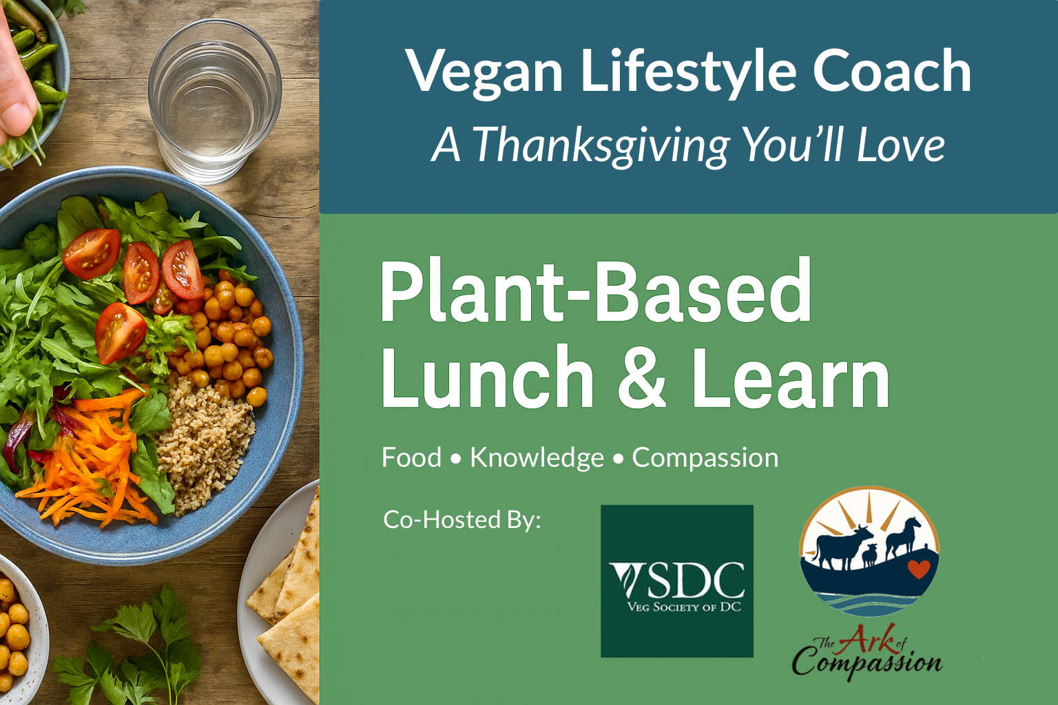 Campaign cover image for Plant-Based Lunch & Learn: Vegan Lifestyle Coach - A Thanksgiving You’ll Love