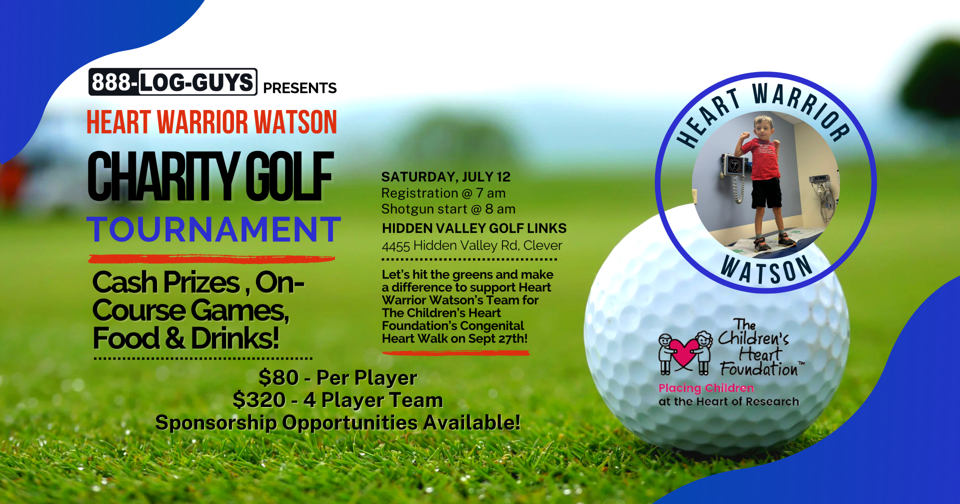 Campaign cover image for Heart Warrior Watson Charity Golf Tournament