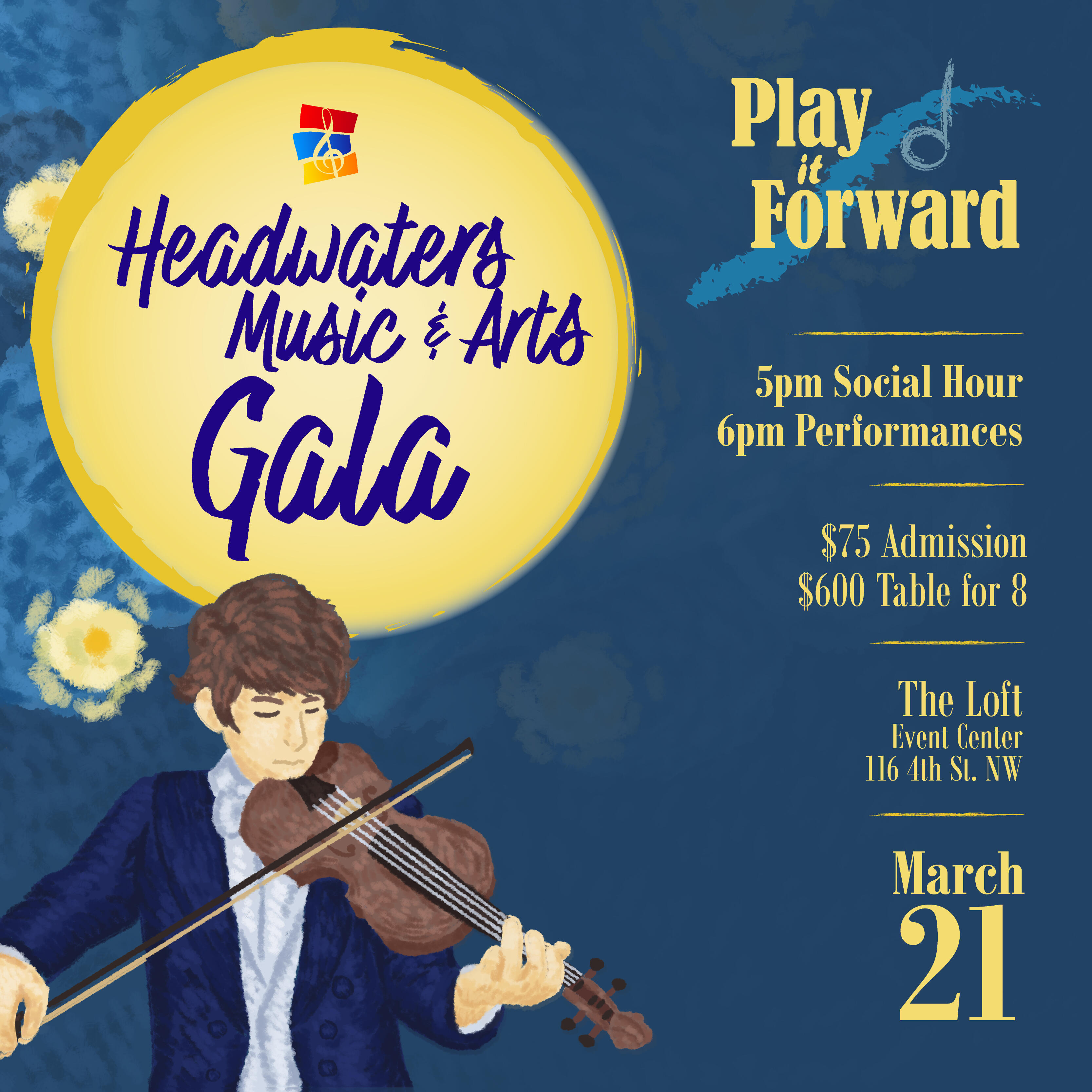 Campaign cover image for Headwaters Music & Arts Gala: Play it Forward