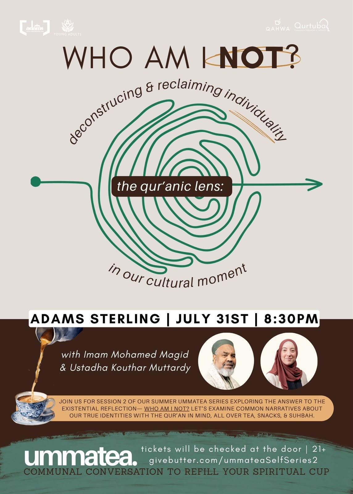 Campaign cover image for UmmaTea Summer Series #2 – w/ Imam Magid and Ust. Kouthar Muttardy