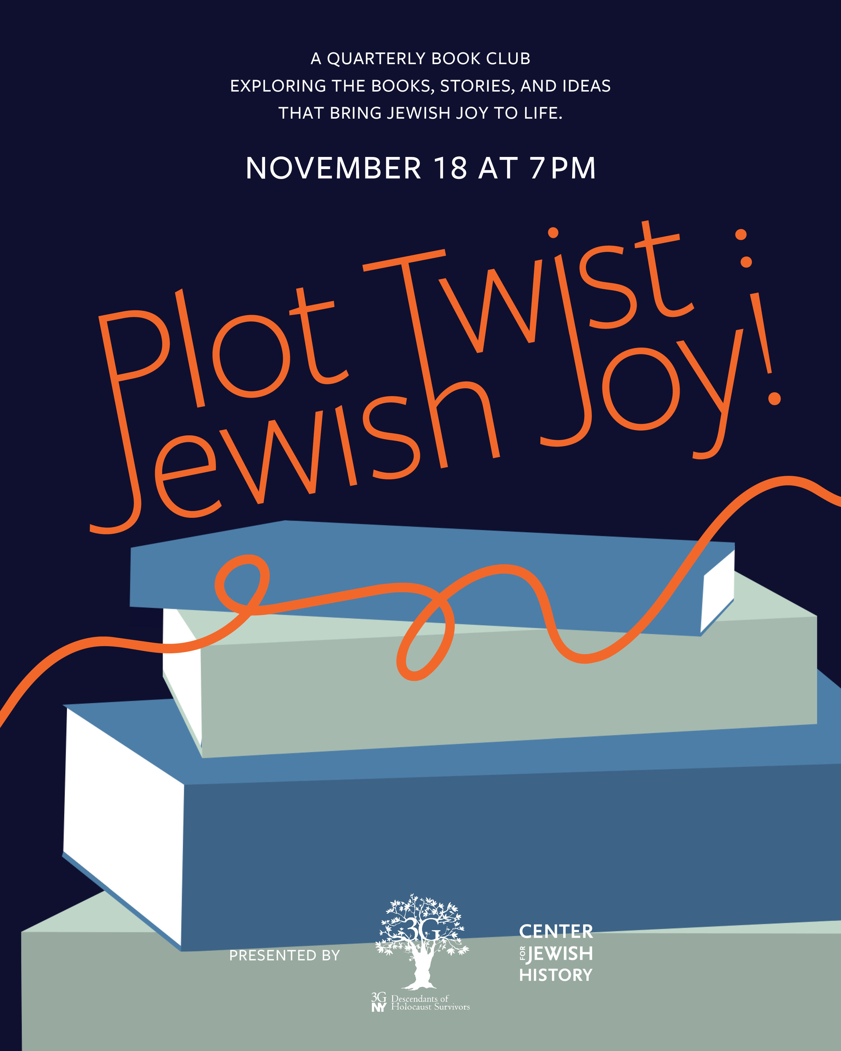 Campaign cover image for Plot Twist: Jewish Joy! | 3GNY & CJH Book Club
