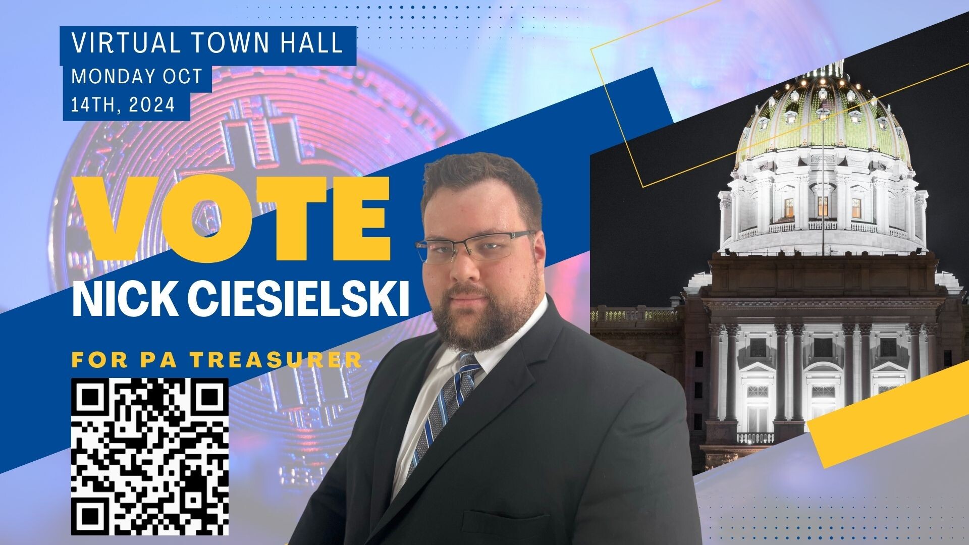 Campaign cover image for Virtual Town Hall with Treasurer Candidate Nick Ciesielski