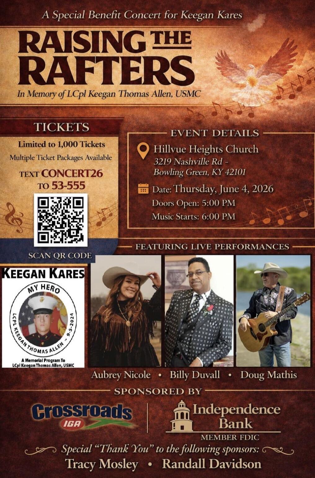 Campaign cover image for Raising The Rafters Concert Promotions Presents “The 2026 Patriots Tour June 4th Concert” by SOKY PATRIOTS INC