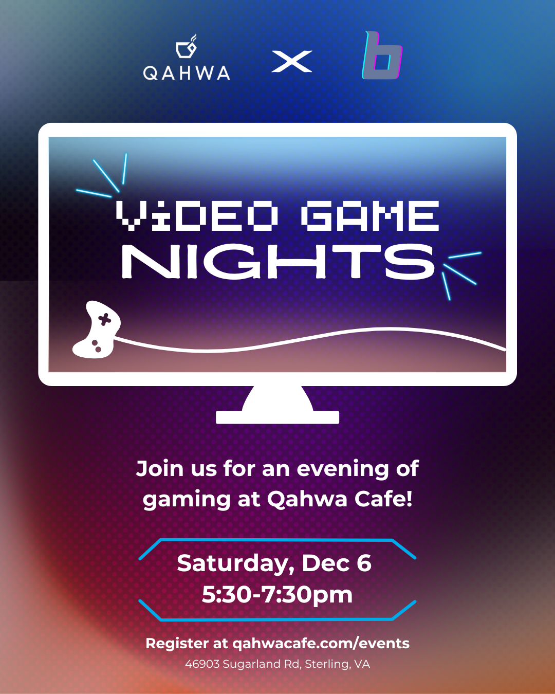 Campaign cover image for Qahwa Video Game Night