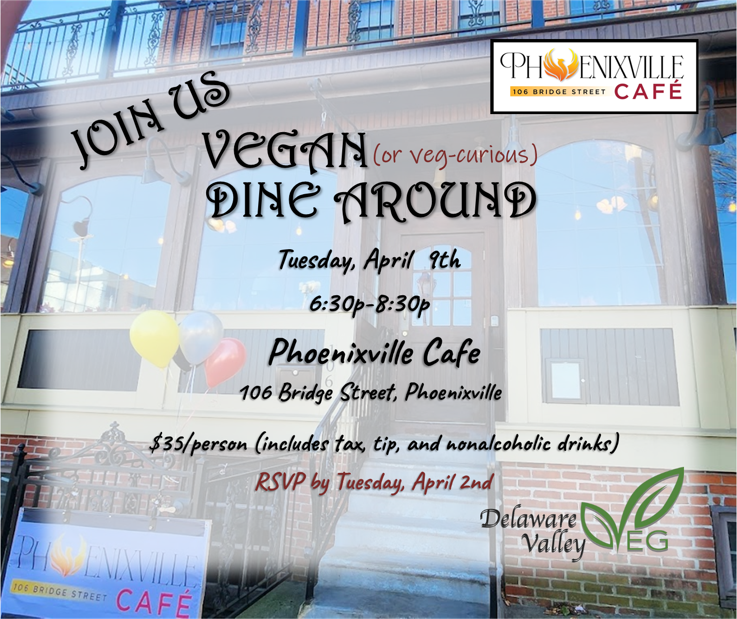 Campaign cover image for April Dine Around at The Phoenixville Cafe
