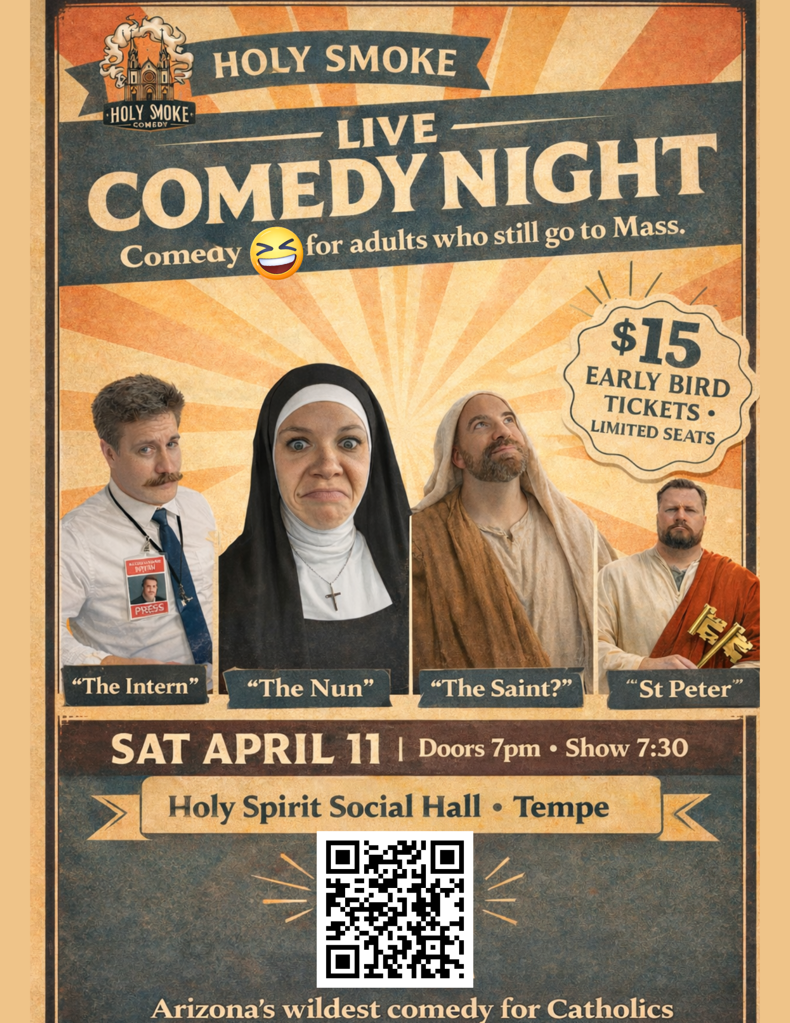 Campaign cover image for Holy Smoke Comedy- Monthly VIP Donor Club