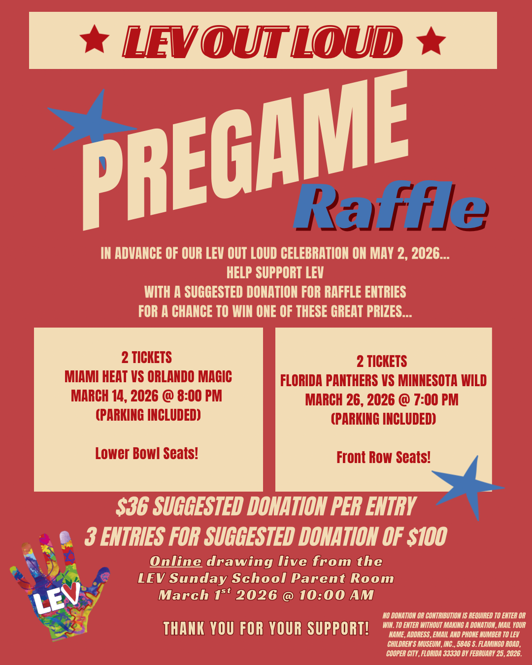 Campaign cover image for LEV Out Loud - Pregame Raffle