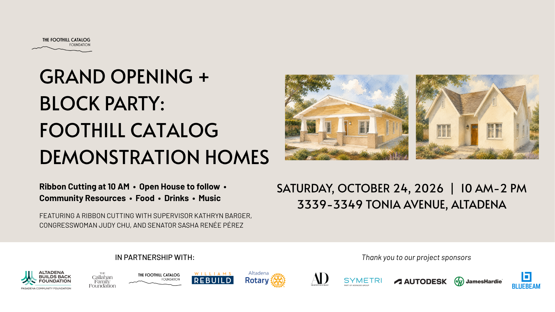 Campaign cover image for Grand Opening & Community Block Party: Foothill Catalog Demonstration Homes