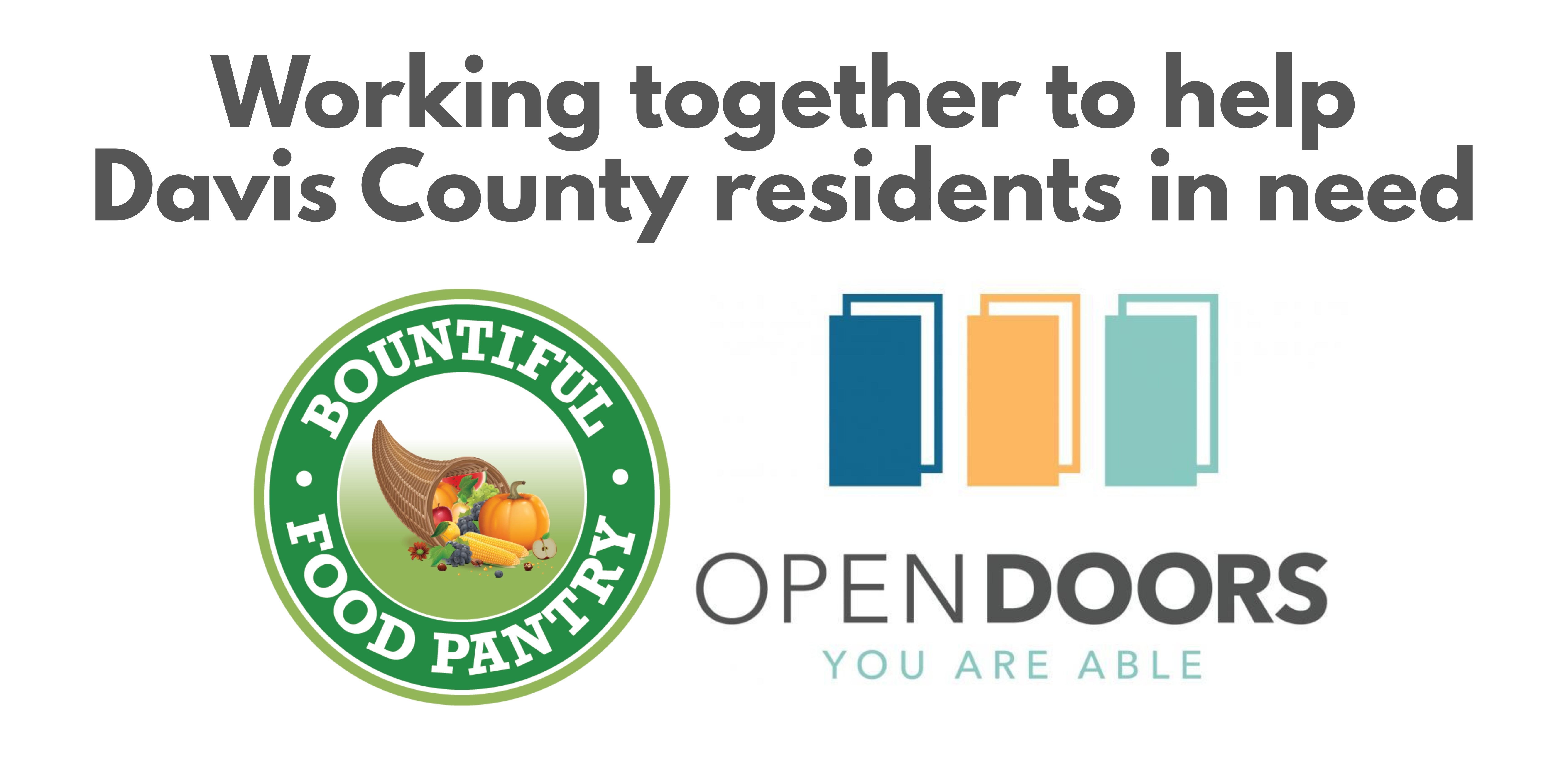 Campaign cover image for Open Doors and Bountiful Food Pantry - working together to help Davis County residents in need