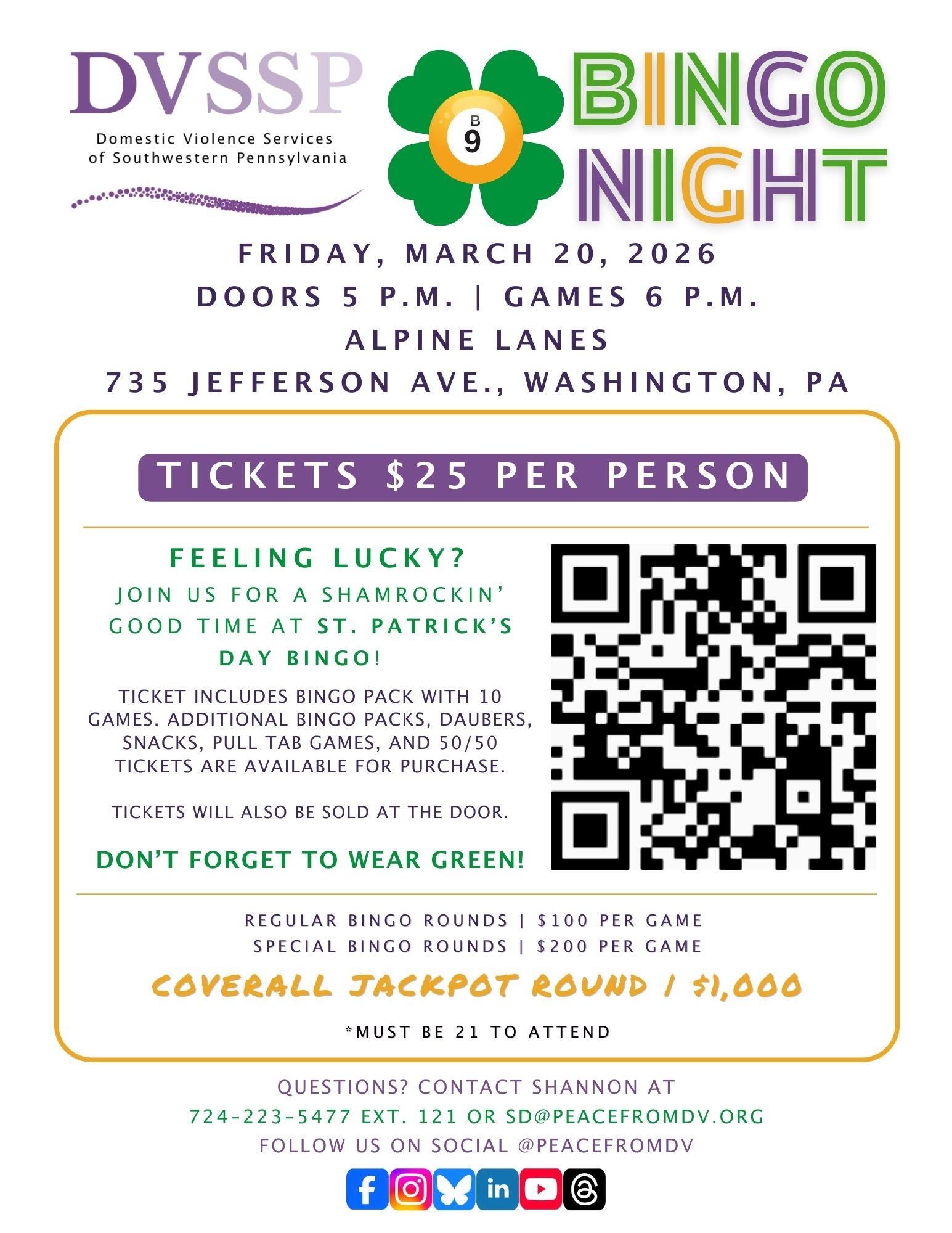 Campaign cover image for DVSSP Bingo March 2026