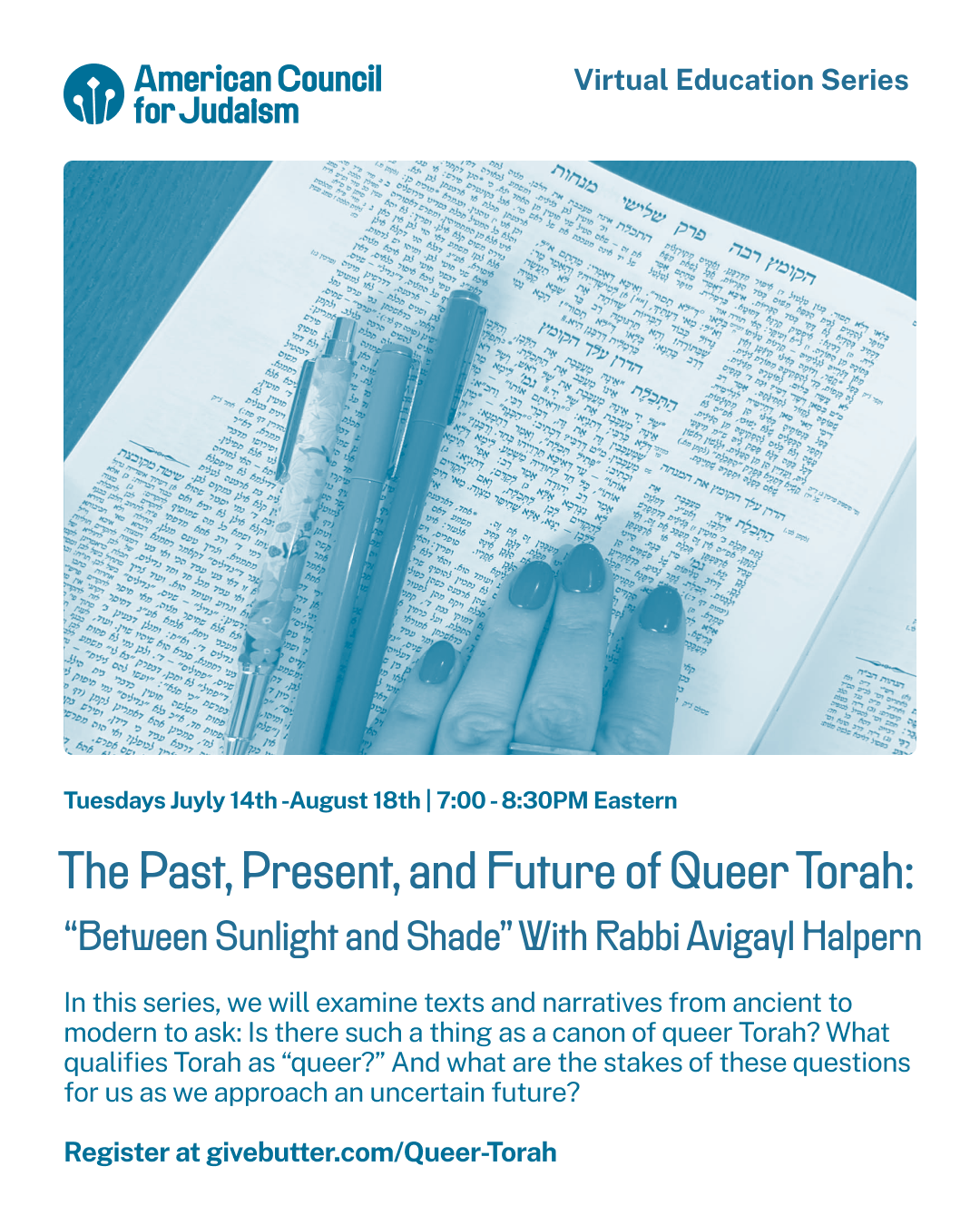 Campaign cover image for The Past, Present, and Future of Queer Torah: Between Sunlight and Shade
