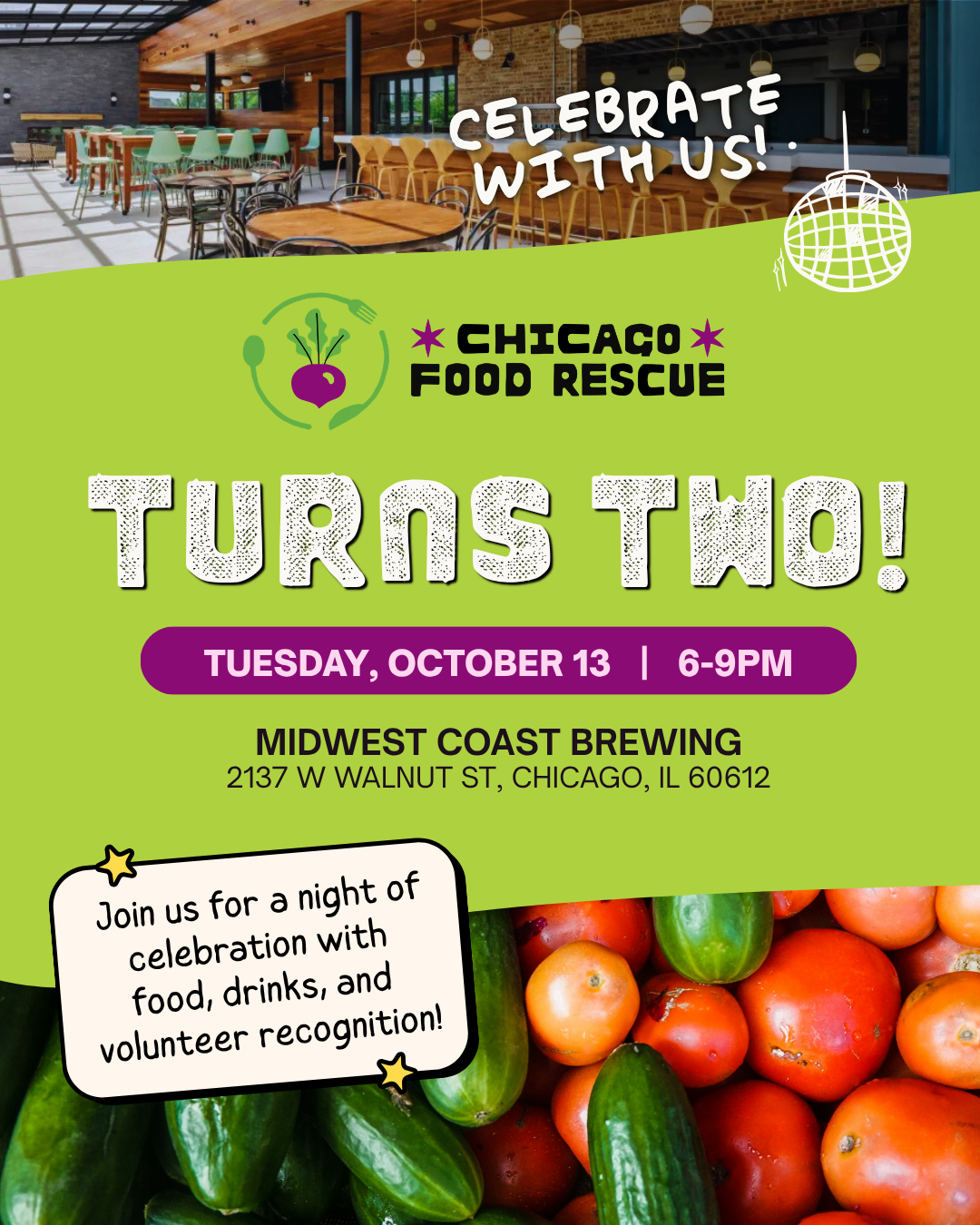 Campaign cover image for Chicago Food Rescue Two-Year Celebration
