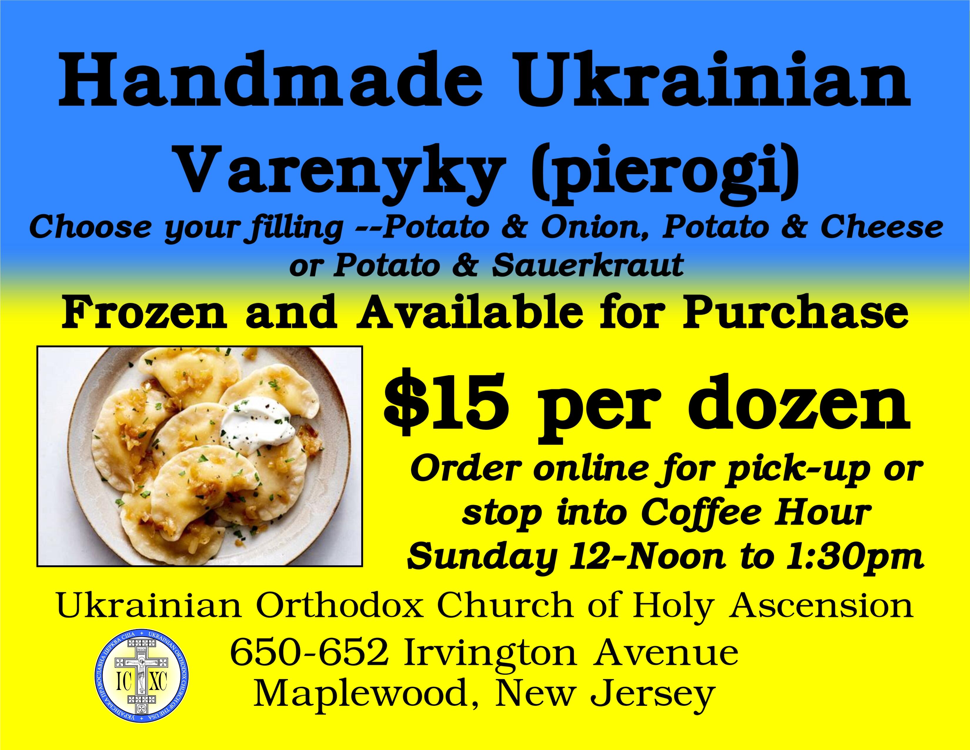 Campaign cover image for Holy Ascension Varenyky Sale