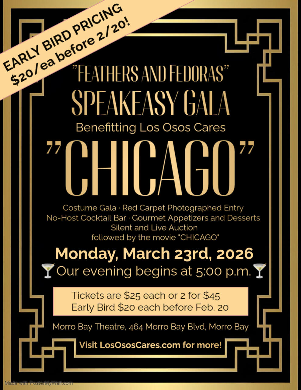Campaign cover image for "CHICAGO" Speakeasy "Feathers and Fedoras" Gala