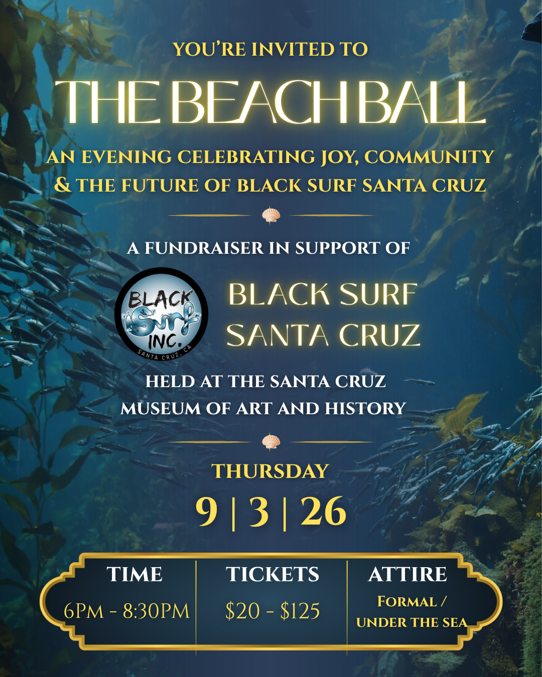 Campaign cover image for The Beach Ball Fundraiser for Black Surf Santa Cruz