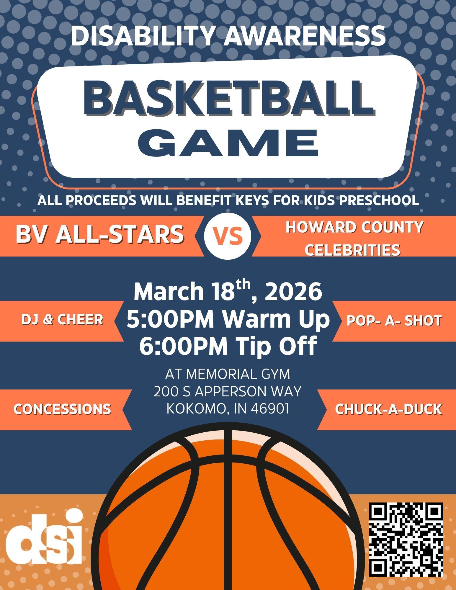 Campaign cover image for 2026 Disability Awareness Basketball Game Kokomo