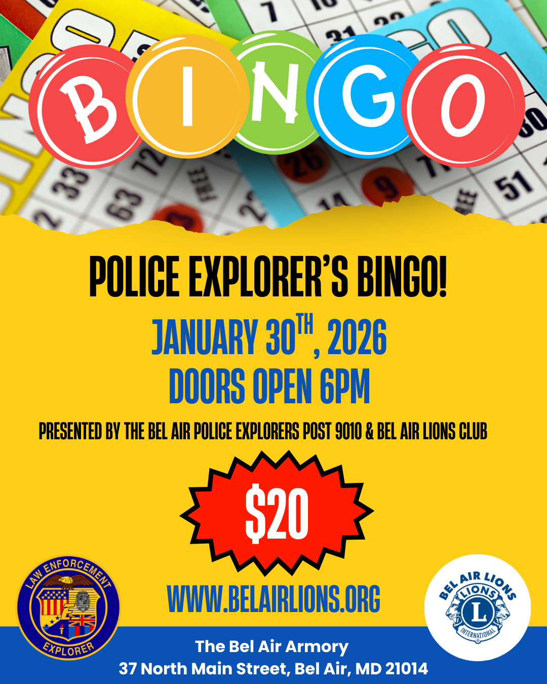 Campaign cover image for Police Explorers Bingo (2026)