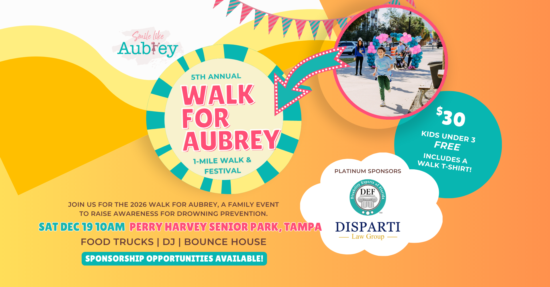 Campaign cover image for 2026 Smile Like Aubrey Walk & Family Festival