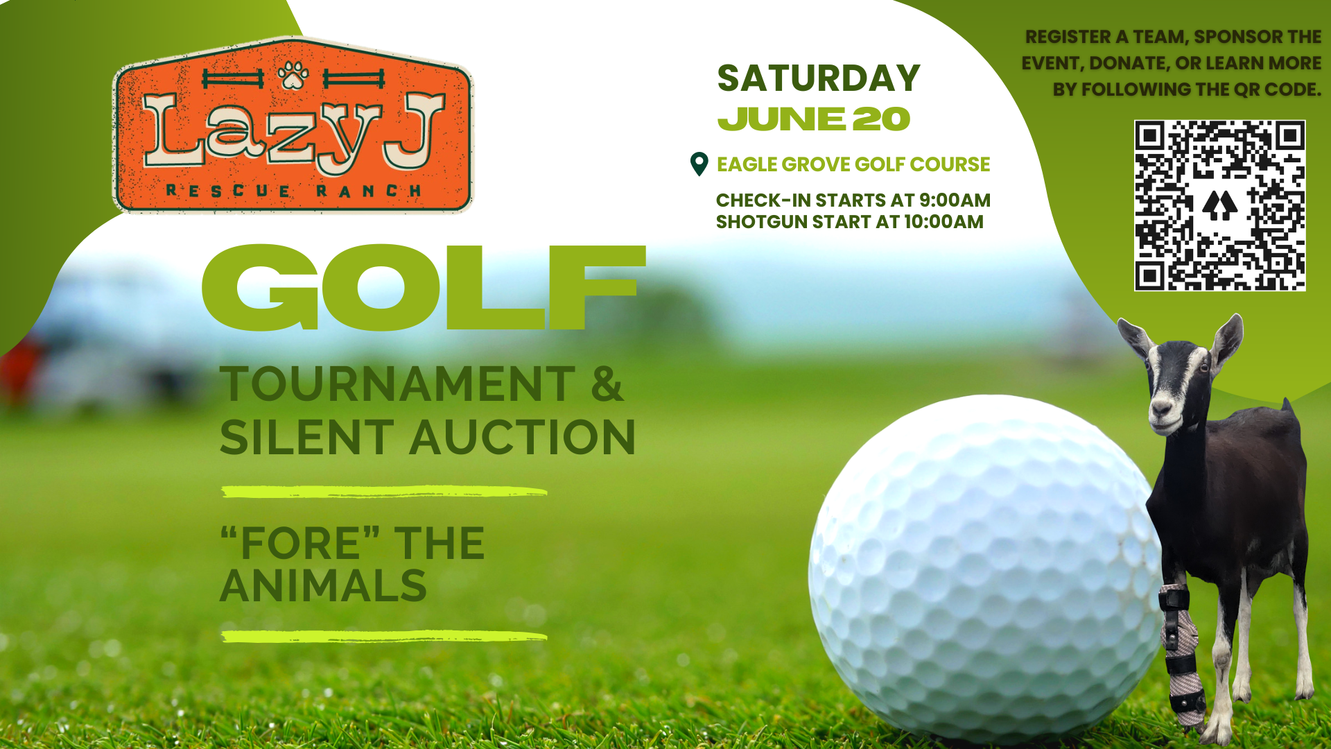 Campaign cover image for Lazy J Golf Tournament & Silent Auction: "Fore" the Animals 2026