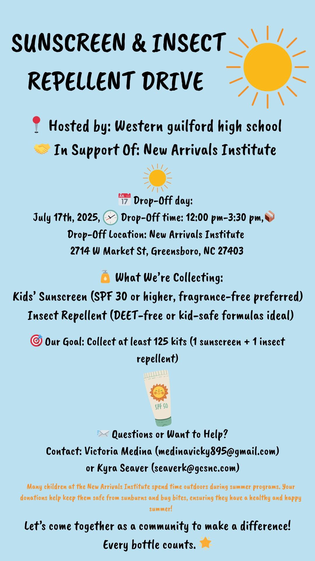 Campaign cover image for Sunscreen and Insect Repellent Drive