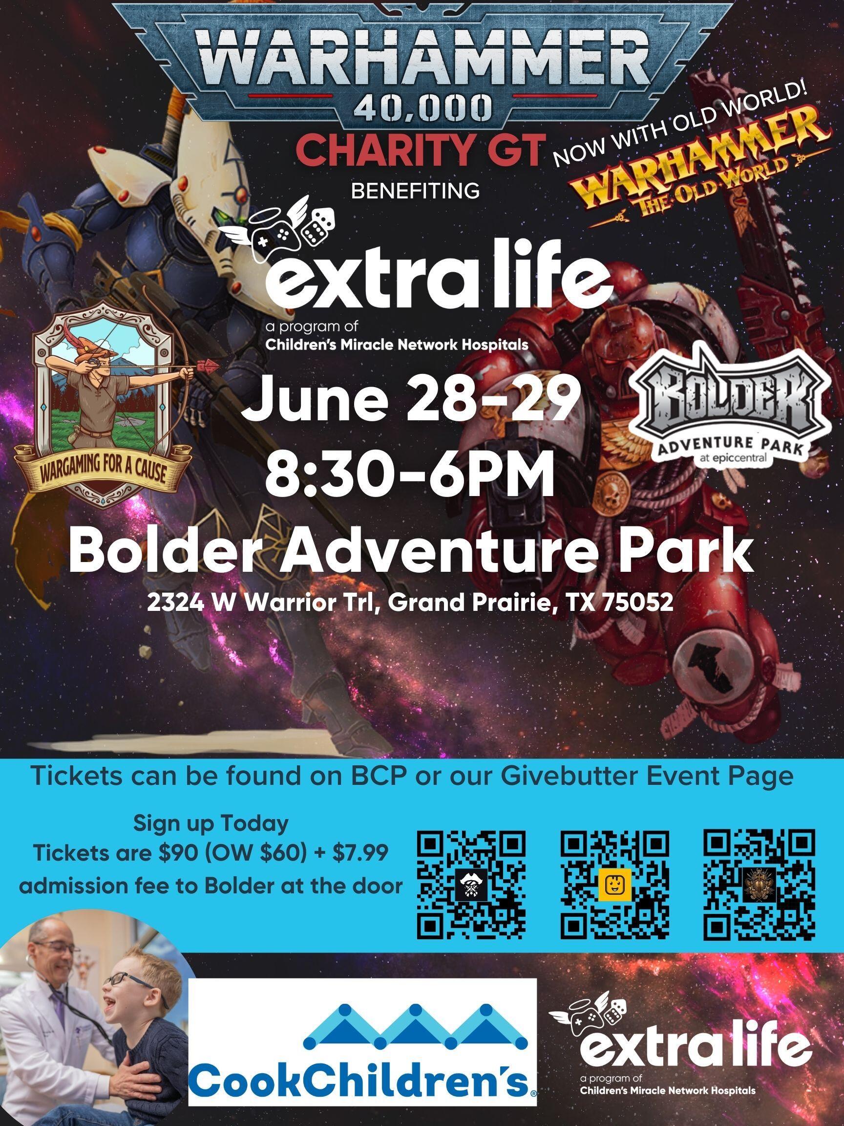 Campaign cover image for Wargaming for a Cause Charity GT at The Boulder