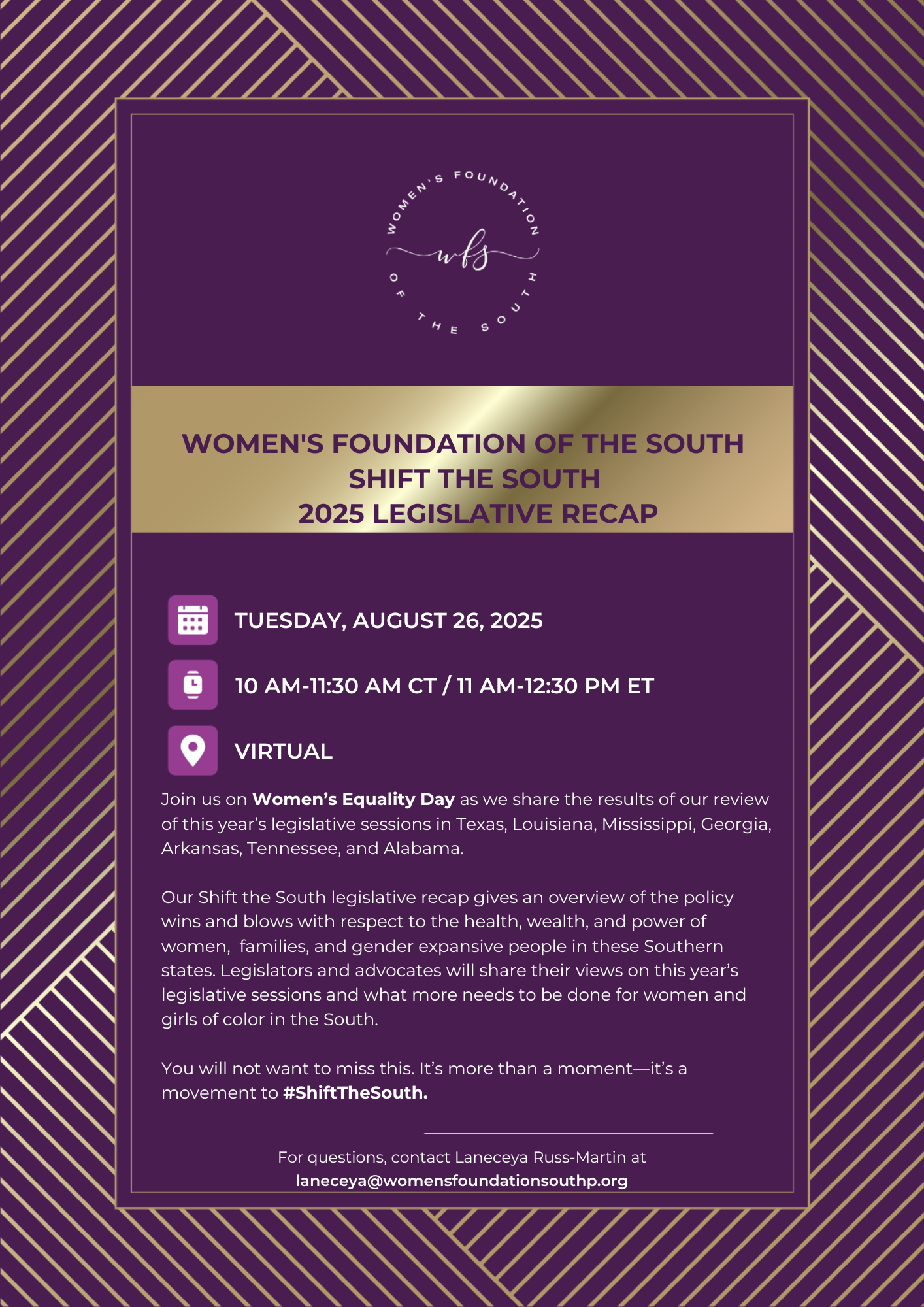 Campaign cover image for WFS Shift the South 2025 Legislative Recap Virtual Release