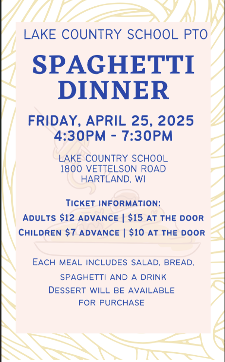 Campaign cover image for Lake Country School Spaghetti Dinner
