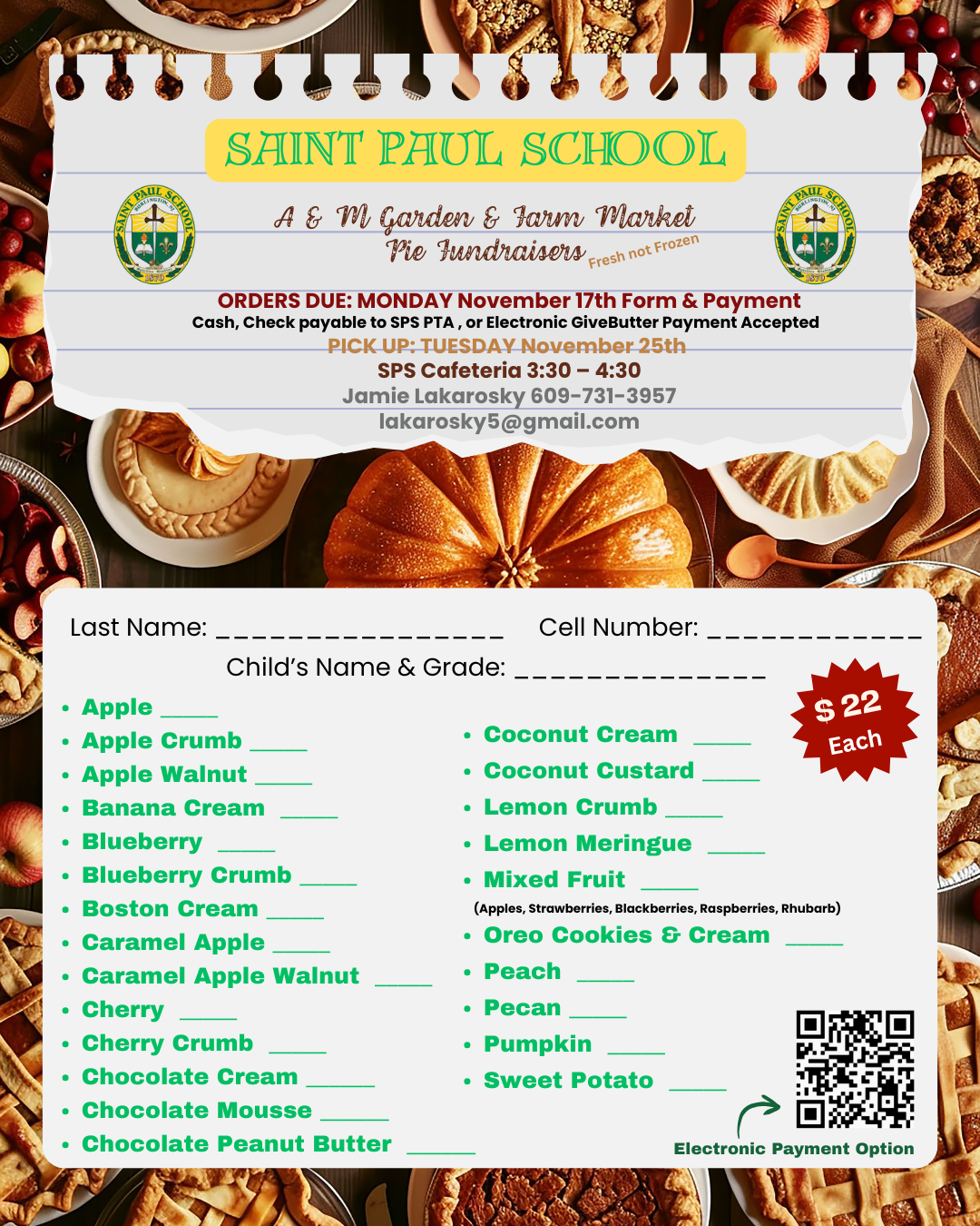 Campaign cover image for Fresh Baked Pie Sale 2025