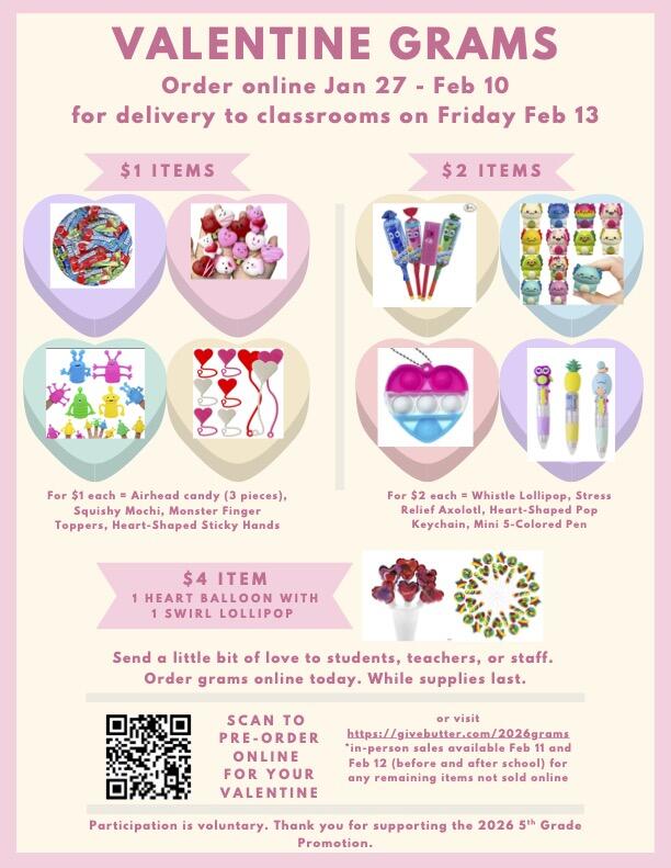 Campaign cover image for 2026 Valentine Grams!