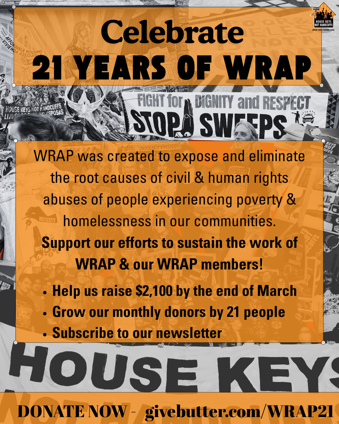 Campaign cover image for WRAP Turns 21