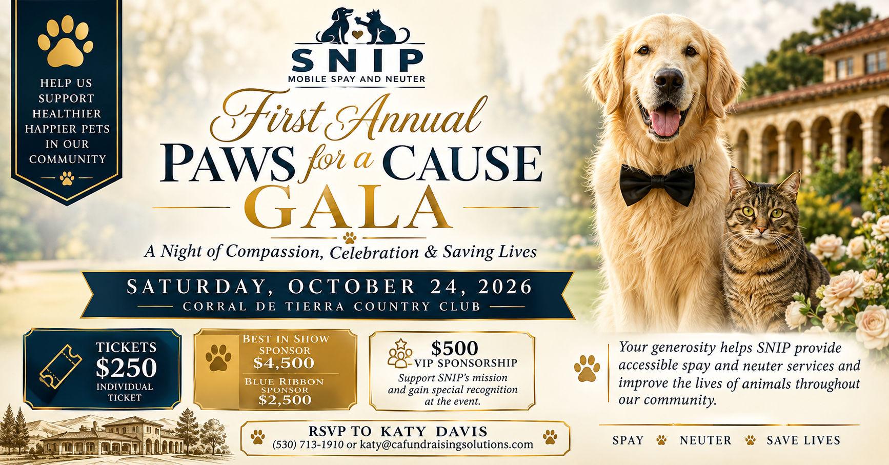 Campaign cover image for SNIP First Annual Paws for a Cause Gala