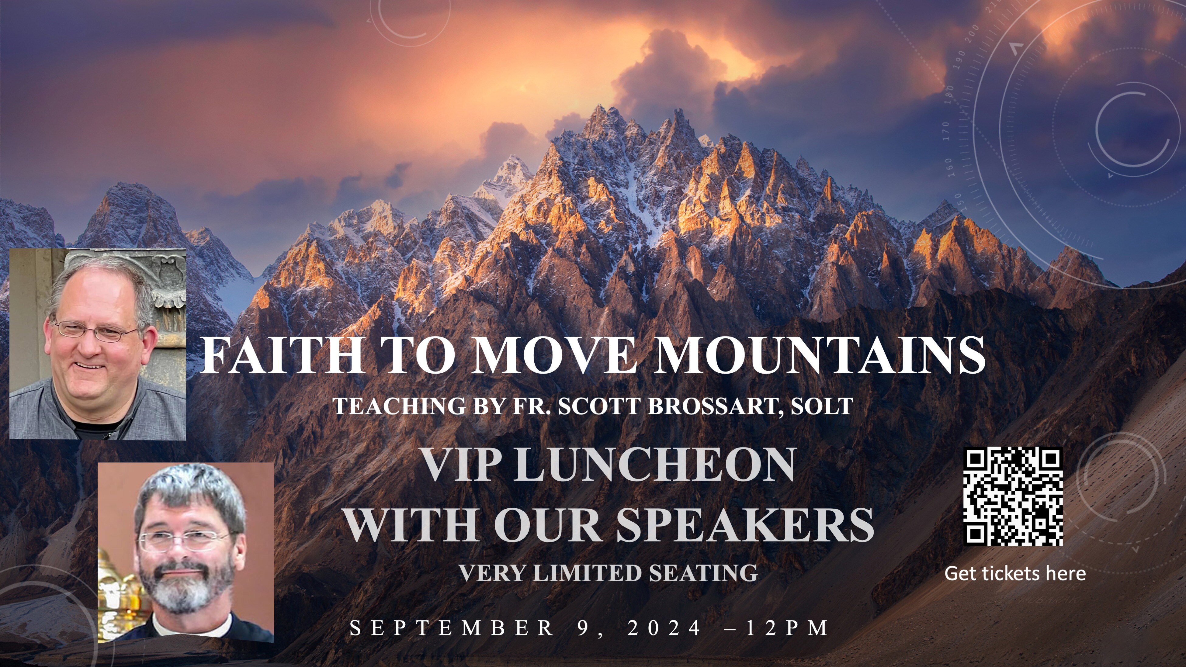 Campaign cover image for Luncheon with Our Speakers and Teaching by Fr. Scott Brossart, Faith to Move Mountains!