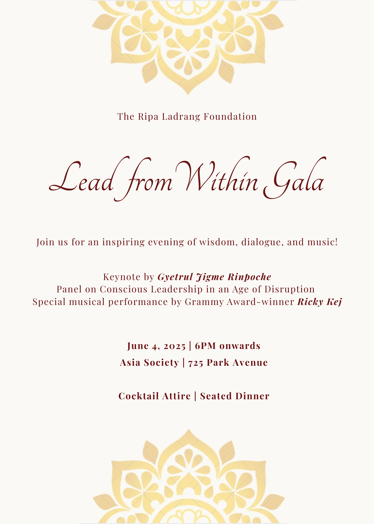 Campaign cover image for Lead From Within Gala - An Evening of Wisdom, Dialogue, and Music