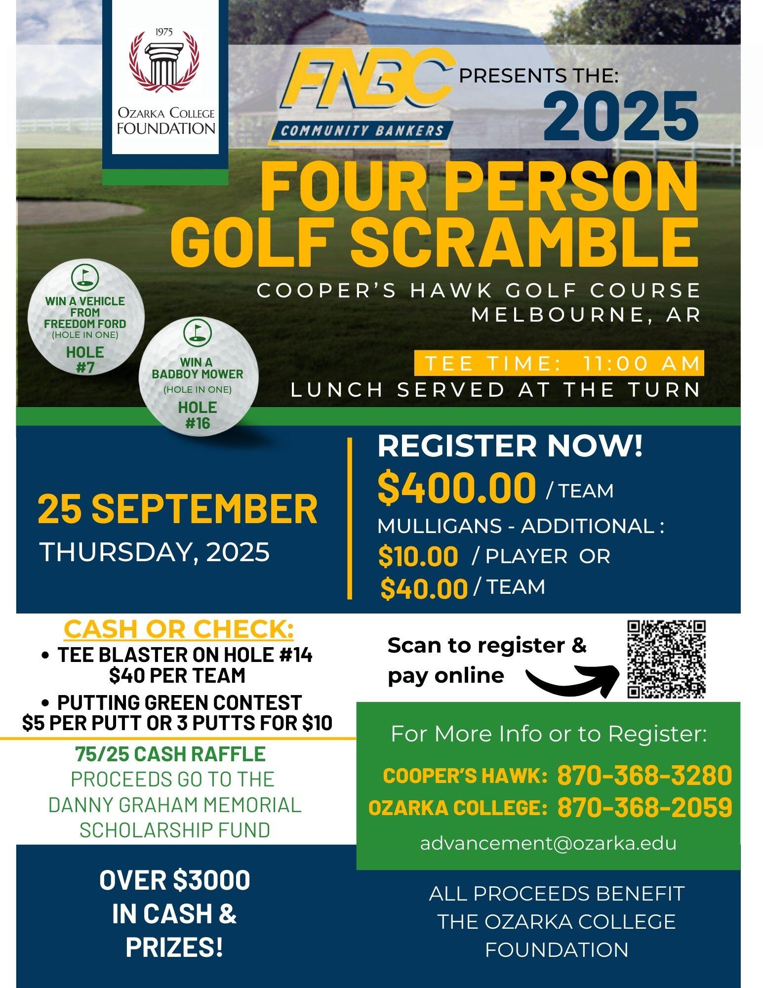 Campaign cover image for 2025 OZARKA GOLF SCRAMBLE