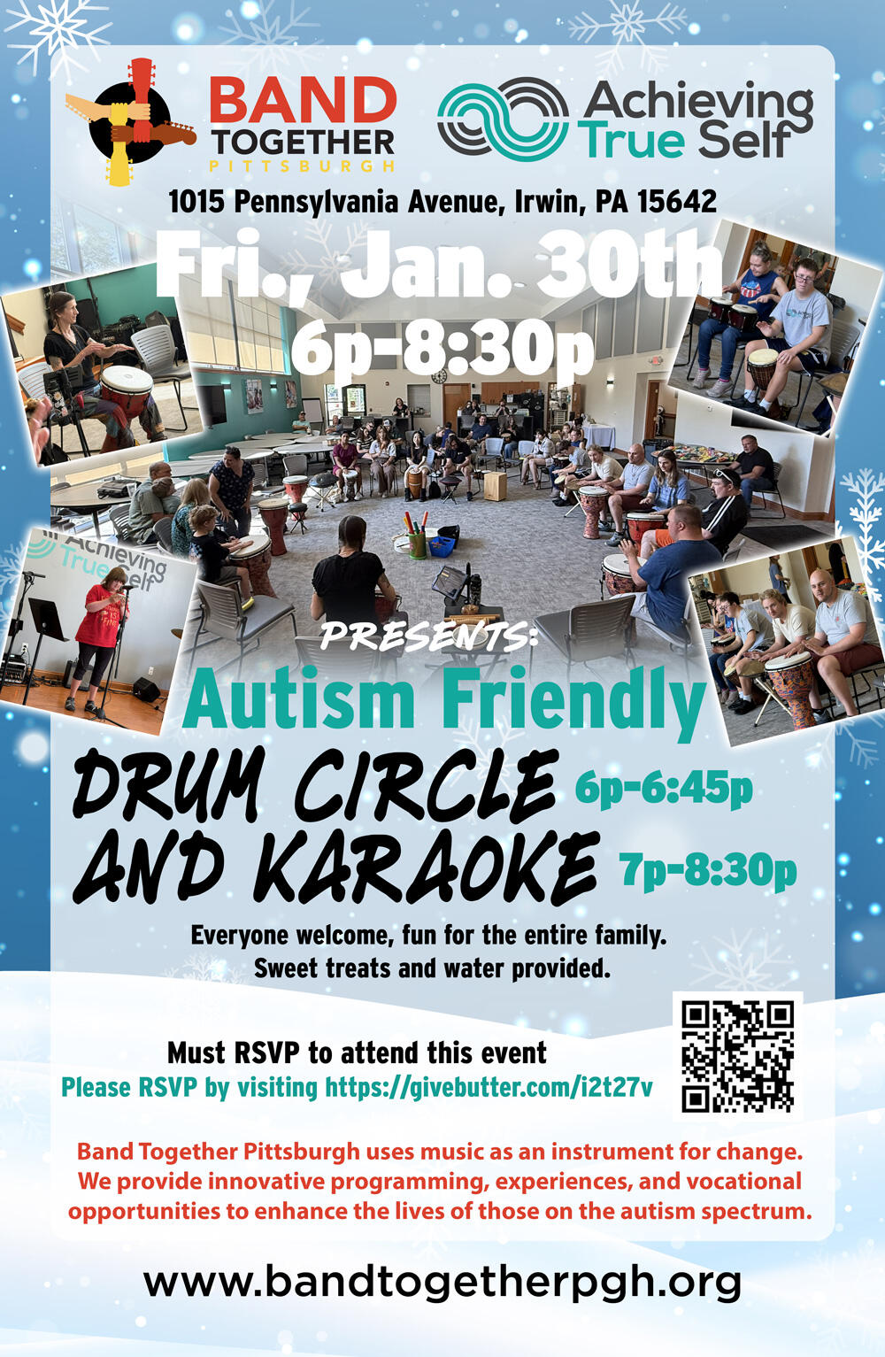 Campaign cover image for 1/30/2026 Drum Circle, Karaoke & Sweet Treats at Achieving True Self!!
