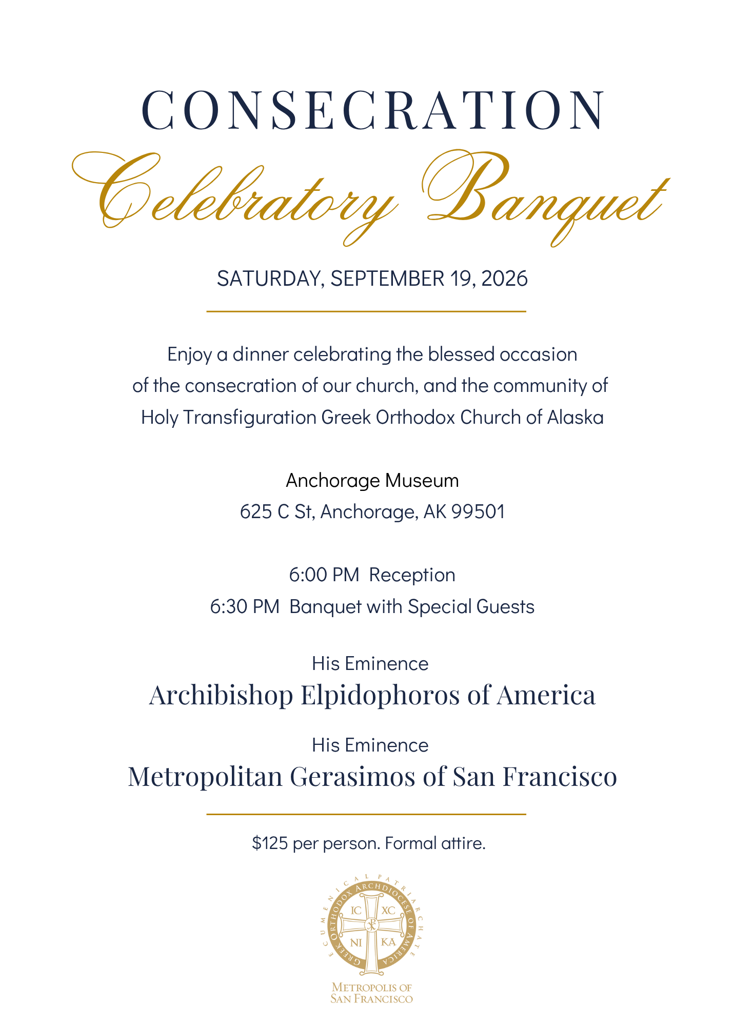 Campaign cover image for Consecration Celebratory Banquet