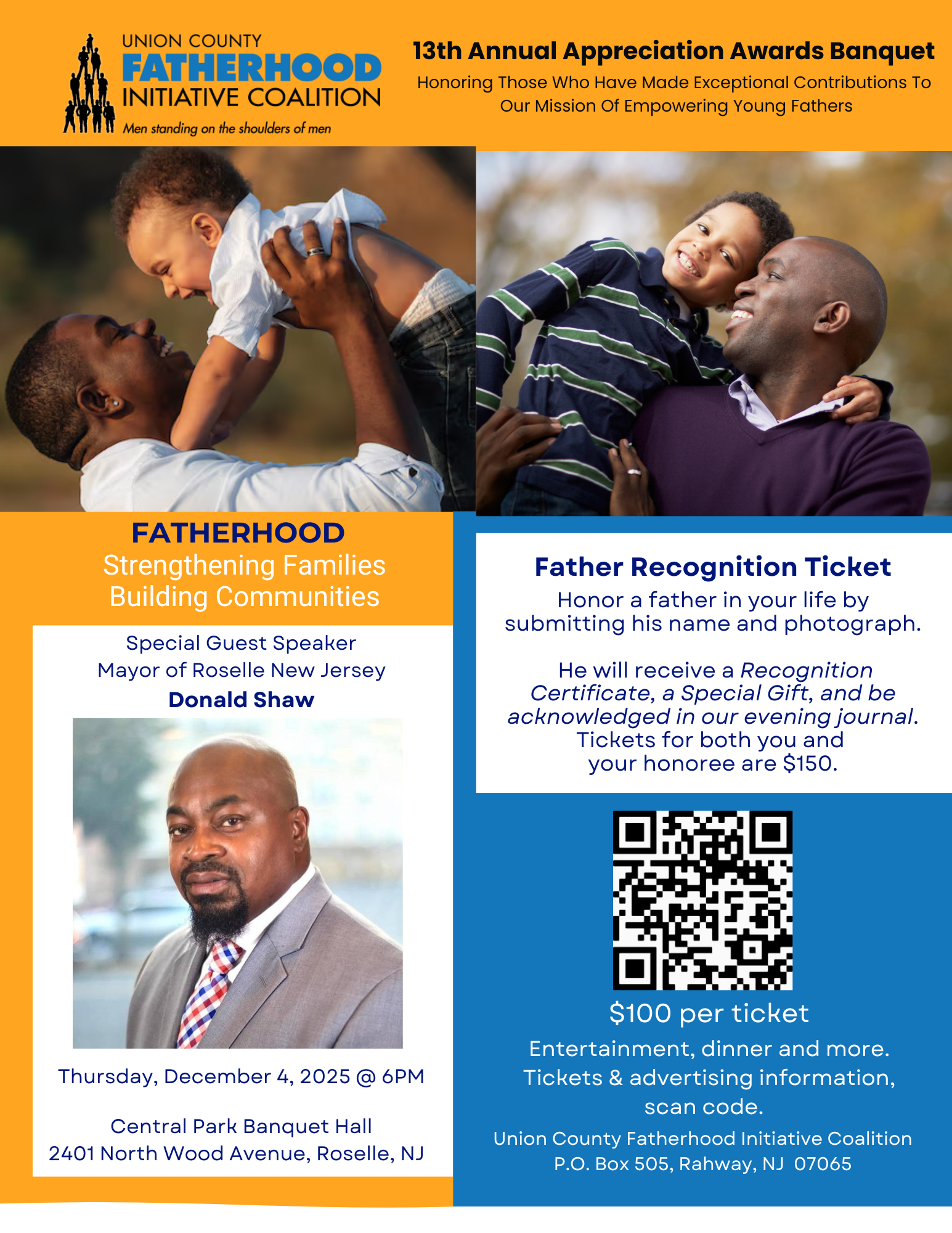 Campaign cover image for Fatherhood Recognition Awards Dinner 2025