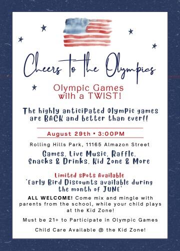 Campaign cover image for Second Annual Cheers to the Olympics!  Welcome Back Rolling Hills
