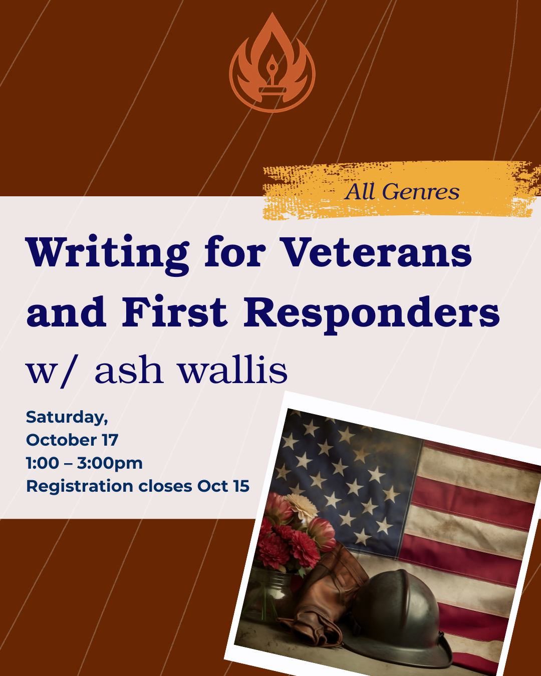 Campaign cover image for Writing for Veterans and First Responders