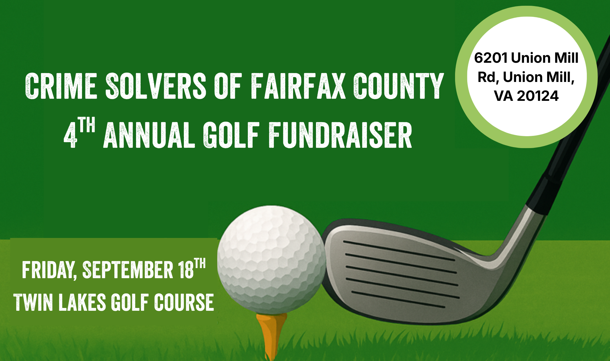Campaign cover image for Crime Solvers of Fairfax County Golf Fundraiser & Auction