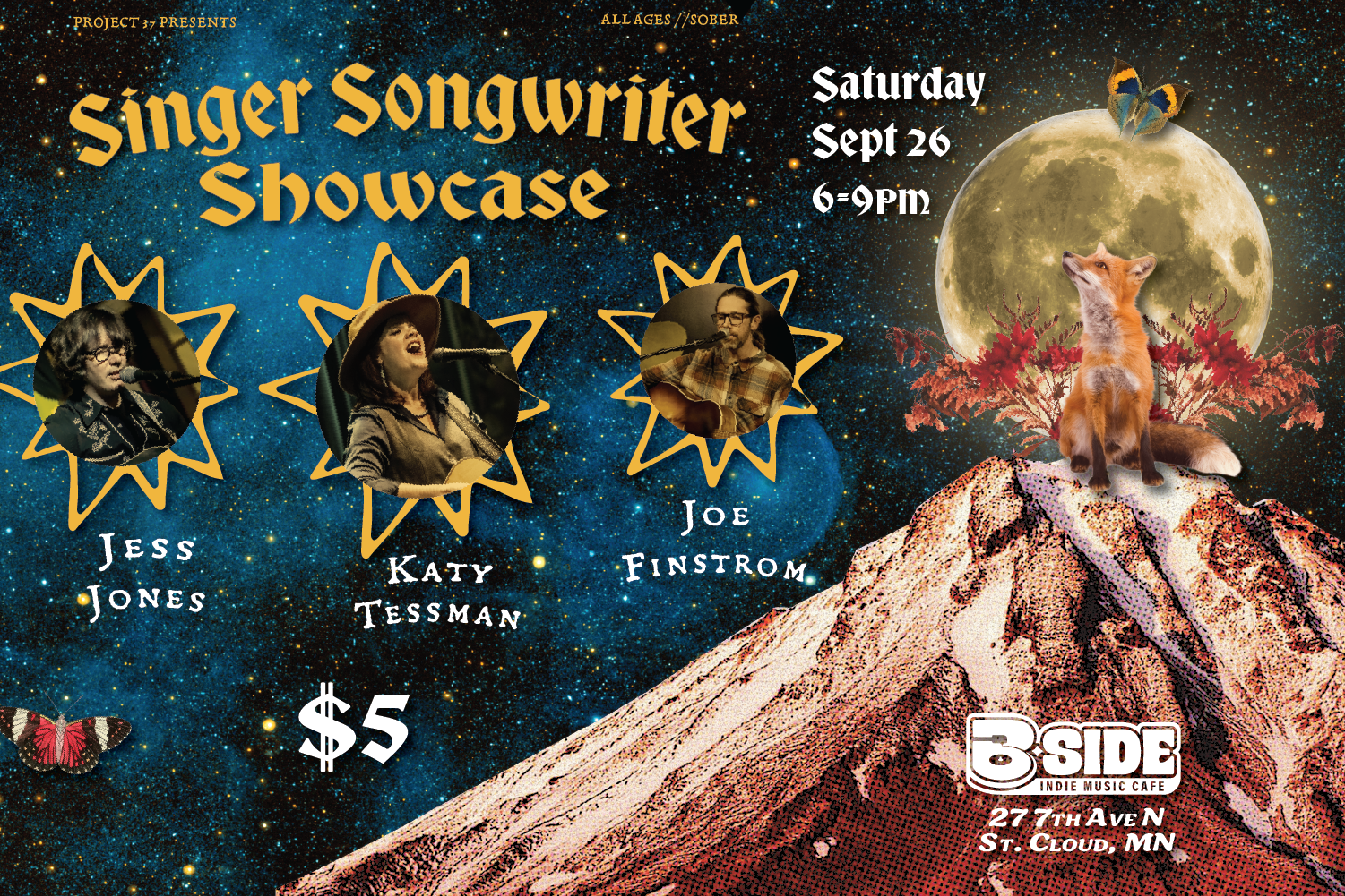 Campaign cover image for Singer-Songwriter Showcase : KATY TESSMAN // JESS JONES // JOE FINSTROM